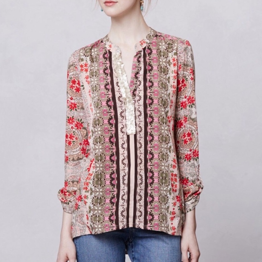 Anthropologie Tiny Devas Popover boho blouse sz S